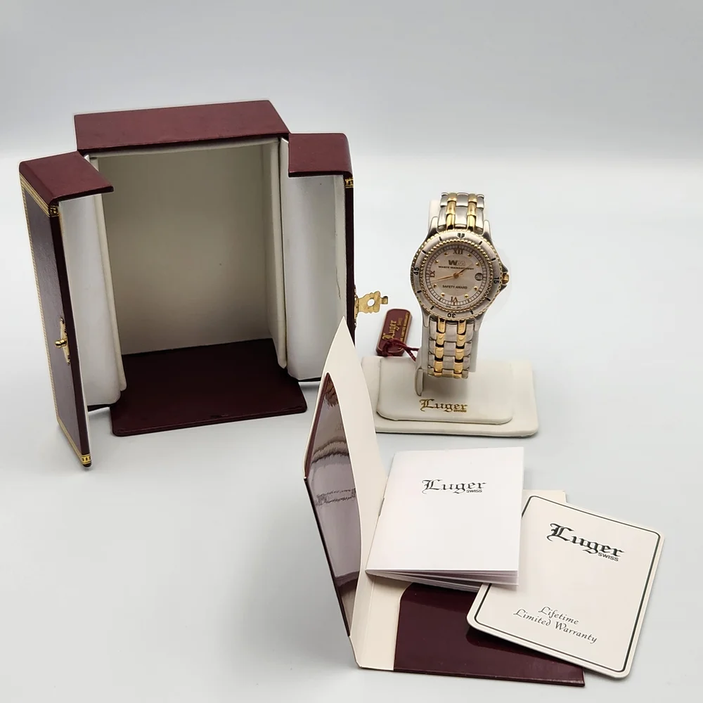 Vintage Luger Two-Tone Stainless Steel Watch with Gold PL Accents